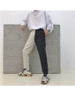 Harajuku spodnie Patchwork chusta spodnie kobiet sznurek elastyczny pas proste spodni moda jesień znosić