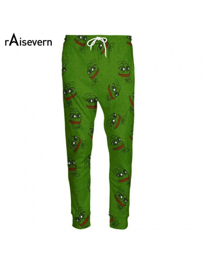 Raisevern moda 3D Pepe żaba spodnie biegaczy mężczyźni/kobiety Funny Cartoon spodnie dresowe spodnie w pasie spodnie Dropship