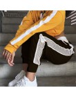 HEYounGIRL Patchwork Mesh kobiety spodnie dresowe czarny biały Baggy spodnie na co dzień Hollow Out Sexy spodnie Streetwear otwo