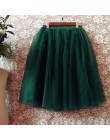5 warstw 65 cm Midi Tulle spódnica Gothic wysokiej talii plisowana spódnica kobiet 2019 lato faldas jupiter femme saia spodnica