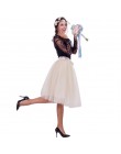 6 warstw 65 cm moda spódnica tiulowa plisowane spódniczki tutu kobiet Lolita halka druhna Vintage spódnica trzy czwarte jupiter 