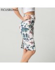 Moda wiosna lato styl spódnica ołówkowa kobiet wysokiej talii zielone spódnice w stylu Vintage elegancki Bodycon kwiatowy Print 