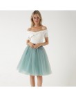 5 warstw 60 cm księżniczka Midi Tulle spódnica plisowana taniec spódnice Tutu kobiet Lolita halka jupiter Saia faldas Denim Part