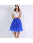 5 warstw 60 cm księżniczka Midi Tulle spódnica plisowana taniec spódnice Tutu kobiet Lolita halka jupiter Saia faldas Denim Part