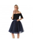 5 warstw 60 cm księżniczka Midi Tulle spódnica plisowana taniec spódnice Tutu kobiet Lolita halka jupiter Saia faldas Denim Part