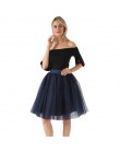 5 warstw 60 cm księżniczka Midi Tulle spódnica plisowana taniec spódnice Tutu kobiet Lolita halka jupiter Saia faldas Denim Part