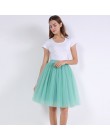 5 warstw 60 cm księżniczka Midi Tulle spódnica plisowana taniec spódnice Tutu kobiet Lolita halka jupiter Saia faldas Denim Part
