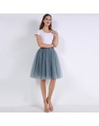 5 warstw 60 cm księżniczka Midi Tulle spódnica plisowana taniec spódnice Tutu kobiet Lolita halka jupiter Saia faldas Denim Part