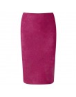 Neophil 2019 zima kobiety Suede Midi spódnica ołówkowa wysoka talia szary różowy XXL seksowny styl Stretch Wrap panie urząd prac