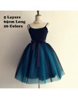 Gothic 5 warstw 65 cm Mix kolorów Tutu Tulle spódnica kobiety Streetwear wysokiej talii plisowane spódnice midi spudniczki jupit