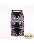 Moda wiosna lato styl spódnica ołówkowa kobiet wysokiej talii zielone spódnice w stylu Vintage elegancki Bodycon kwiatowy Print 