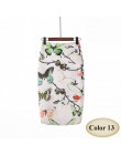 Moda wiosna lato styl spódnica ołówkowa kobiet wysokiej talii zielone spódnice w stylu Vintage elegancki Bodycon kwiatowy Print 