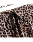 Vadim kobiety stylowe leopard drukuj plisowana spódnica wąż faldas mujer sznurkiem krawat w pasie na co dzień w połowie łydki sp