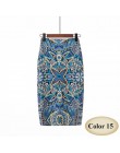 Moda wiosna lato styl spódnica ołówkowa kobiet wysokiej talii zielone spódnice w stylu Vintage elegancki Bodycon kwiatowy Print 