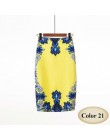 Moda wiosna lato styl spódnica ołówkowa kobiet wysokiej talii zielone spódnice w stylu Vintage elegancki Bodycon kwiatowy Print 