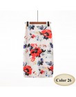 Moda wiosna lato styl spódnica ołówkowa kobiet wysokiej talii zielone spódnice w stylu Vintage elegancki Bodycon kwiatowy Print 