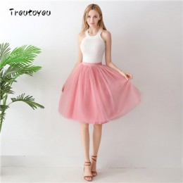 Gothic 5 warstw 65 cm Mix kolorów Tutu Tulle spódnica kobiety Streetwear wysokiej talii plisowane spódnice midi spudniczki jupit