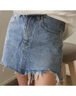 EXOTAO letnie dżinsy spódnica kobiety wysoka talia jupiter spódnice dżinsowe z nieregularną krawędzią kobiet Mini Saia myte Fald