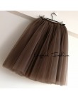 Streetwear 5 warstwy 65 cm Midi plisowana spódnica kobiety Gothic wysokiej talii Tulle Skater spódnica rokjes dames ropa mujer 2