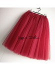 Streetwear 5 warstwy 65 cm Midi plisowana spódnica kobiety Gothic wysokiej talii Tulle Skater spódnica rokjes dames ropa mujer 2