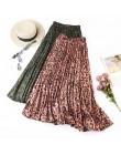 Surmiitro Leopard Print plisowana spódnica kobiet 2019 wiosna lato Midi długi koreański elegancki wysoka talia linia słońce spód