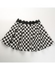 Plisowana szachownica spódnica damska w kratkę czarno biała modna stylowa elegancka taniec koreański