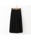 2019 wiosna lato kobiety wysoka spódniczka z wysokim stanem jednolity kolor plisowana spódnica kobiety przyczynowy spódnice Midi