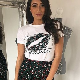 OOTN Sexy Lips drukuj lato koszulek kobiety biały T shirty kobiet dorywczo 2019 koszulkę Femme z krótkim rękawem topy Floral blu