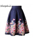 Neophil 2019 panie żakardowe kwiat wydruku plisowana suknia balowa Midi Skater spódnice damskie w stylu Vintage kwiatowy wysokie