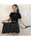 ELEXS lato spódnica kobiety wysoka talia Plaid-line spódnica na co dzień moda Kawaii Student spódnice szorty E2119