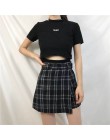 ELEXS lato spódnica kobiety wysoka talia Plaid-line spódnica na co dzień moda Kawaii Student spódnice szorty E2119