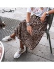 Simplee w stylu Vintage leopard print plisowana spódnica kobiety punk rock koreański spódnica streetwear sznurek elastyczny pas 