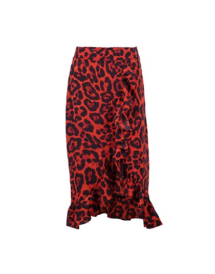 OOTN Leopard długa spódnica kobiety spódnica midi z wysokim stanem kobiet biuro wzburzyć zwierząt drukuj spódnice kobiet lato cz