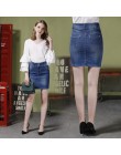 Damskie krótkie Denim spódnice dla kobiet Denim mini spódnica kobiet Plus Size spódnice kobiet bandaża Jeans spódnica z wysokiej