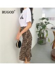 RUGOD 2018 nowy jesień High Street Leopard imperium Sexy kobiety długa spódnica slim fit proste moda specjalny faldas mujer moda
