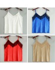 Koronki Top Camis Sexy Tank Top kobiety Camisole panie 2018 nowy jednolity kolor dekolt w serek koszulka bez rękawów Backless la