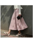 2018 nowa moda jesień kobiety Suede spódnica różowy biały długie plisowane spódnice kobiet Saias Midi Faldas w stylu Vintage kob