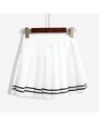 Drop ship wysokiej talia piłka Denim plisowana spódnica Harajuku Lolita pasek linia sailor spódnica Cosplay japoński szkolne spó