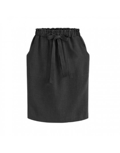 Nowa moda w stylu Vintage łuk Lace-Up Midi spódnice kobiety elegancka spódnica na co dzień kobiet linia elastyczna talia praca b