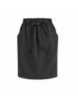 Nowa moda w stylu Vintage łuk Lace-Up Midi spódnice kobiety elegancka spódnica na co dzień kobiet linia elastyczna talia praca b