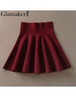 Glamaker drapowana z dzianiny z krótkim spódnice kobiety wiosna plisowana mini spódnica elegancka wysoka talia kobiet linii stre