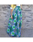 2019 kobiety afryki Dashiki elastyczna jesień zima lato Maxi Spódnica na plażę kwiatowy print wysokiej talii plisowana długość p