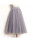 2019 lato w stylu Vintage spódnice kobiet elastyczna wysoka talia tiulowa spódnica długa plisowana spódniczka tutu kobiety Saias