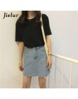 Jielur Tee Shirt 15 jednolity kolor podstawowy t-shirt kobiety Casual O-neck Harajuku lato Top koreański Hipster biały T Shirt S