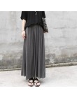 Bawełniana długa spódnica damska młodzieżowa plisowana z wysokim stanem zwiewna oryginalna modna