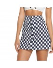 Joineles kobiety Mini spódnice wiosna lato pierścień Zip Up Plaid spódnice Casual linii Party spódnice 2019 nowy Femme Vestidos