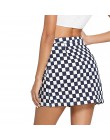 Joineles kobiety Mini spódnice wiosna lato pierścień Zip Up Plaid spódnice Casual linii Party spódnice 2019 nowy Femme Vestidos