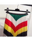 Marwin 2019 wiosna nowy-w zestawie dopasowanie kolorów paski plisowana spódnica w stylu High Street połowy łydki imperium miękki