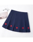 Kobiet plisowana spódnica Lolita Harajuku Kawaii słodkie hafty spódnice Mini śliczne szkoła mundury Saia Faldas damskie Jupe SK6