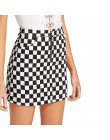 Joineles kobiety Mini spódnice wiosna lato pierścień Zip Up Plaid spódnice Casual linii Party spódnice 2019 nowy Femme Vestidos